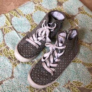 Girls size 1 Roxy polka dot high tops